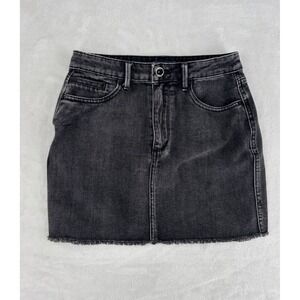 Tractr BLU Denim‎ Mini Skirt Womens Size S Black Raw Hem Distressed B6770-09FK
